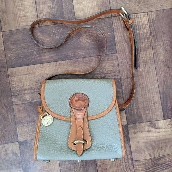 Dooney & Bourke Handbags - Dooney & Bourke vintage Essex AWL crossbody bag - Taupe & British Tan
